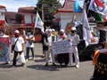 Kediri, East Java Indonesia, 16th July 2020 : Indonesian demonstration on the street. Demonstration about draft bill HIP RUU HIP