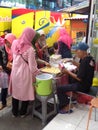 Kediri, Indonesia - 03 January 2020 : Bakpia sellers are serving buyers. Bakpia Is Traditional Food/cake/bakery From Yogya Indones