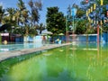 Kediri, Melta Waterland, East Java, Indonesia - March 21st, 2020 : Closure of swimming pool due to corona virus. Lockdown process