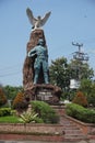 Kediri-Syu PETA monument in Kediri. The statue holding sword and keris Javanese weapon