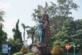 Kediri-Syu PETA monument in Kediri. The statue holding sword and keris Javanese weapon