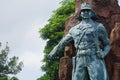 Kediri-Syu PETA monument in Kediri. The statue holding sword and keris Javanese weapon Royalty Free Stock Photo