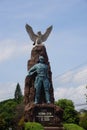 Kediri-Syu PETA monument in Kediri. The statue holding sword and keris Javanese weapon