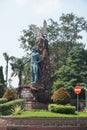 Kediri-Syu PETA monument in Kediri. The statue holding sword and keris Javanese weapon