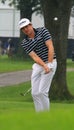 Keegan Bradley chips a shot