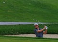 Keegan Bradley hits out of the bunker Royalty Free Stock Photo