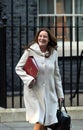 Keegan MP, Secretary of State for Education, pictured in Downing Street, London