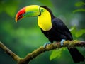 Ai Generated illustration Wildlife Concept of Keel-billed Toucan