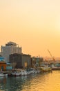 Zhengbin Port fishing village sunset view in Keelung, Taiwan