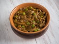 Keema Beef Curry - Indian dish with meat and peas