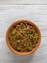 Keema Beef Curry - Indian dish with meat and peas