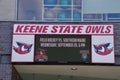 Keene State Owls LED scoreboard sign. Keene, NH, USA. September 26, 2016.