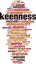 Keenness word cloud Royalty Free Stock Photo