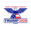 Keep America Great Trump 2020 Text for US Election With American Eagle