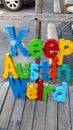 Keep austin weird metal sign Royalty Free Stock Photo