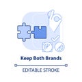 Keep both brands light blue concept icon