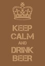 Keep Calm and Drink Beer poster Royalty Free Stock Photo