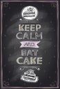 Keep calm and eat a cake guotes mock up design