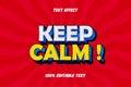 Keep Calm Editable Text Effect Red Color Background