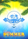 Keep calm and enjoy the summer - background Royalty Free Stock Photo