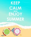 Keep Calm and Enjoy Summer Creative Poster Concept. Card of Invi Royalty Free Stock Photo