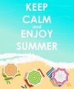 Keep Calm and Enjoy Summer Creative Poster Concept. Card of Invi Royalty Free Stock Photo