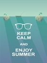 Keep calm and enjoy summer motivational poster Royalty Free Stock Photo