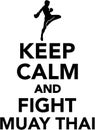 Keep calm and fight muay thai Royalty Free Stock Photo