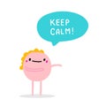 Keep calm hand drawn vector illustration in cartoon comic style man