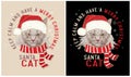 Keep Calm and Have a Merry Christmas - Santa Cat Royalty Free Stock Photo