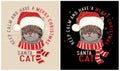 Keep Calm and Have a Merry Christmas - Santa Cat Royalty Free Stock Photo