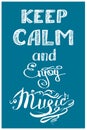 Keep calm and music Royalty Free Stock Photo