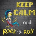 Keep calm and rock and roll Royalty Free Stock Photo