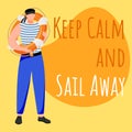 Keep calm and sail away social media post mockup Royalty Free Stock Photo