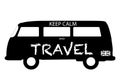 Keep Calm And Travel Camper Van Silhouette