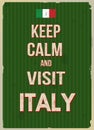 Keep calm and visit Italy retro poster