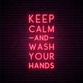 Keep Calm and wash your hands - quote for protection from coronavirus. Royalty Free Stock Photo