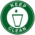 Keep clean,hygiene symbol,sticker,icon,pictogram,sign Royalty Free Stock Photo