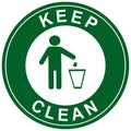 Keep clean,hygiene symbol,sticker,icon,pictogram vector Royalty Free Stock Photo