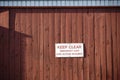 Keep clear emergency access required sign on wall Royalty Free Stock Photo