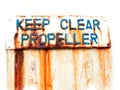 Keep clear propeller Royalty Free Stock Photo