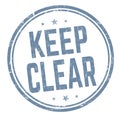 Keep clear sign or stamp