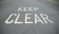 Keep clear signal on the road Royalty Free Stock Photo