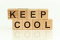 Keep Cool written on a wooden cube Royalty Free Stock Photo