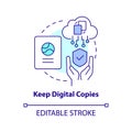 Keep digital copies concept icon