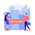 Keep distance abstract concept vector illustration.