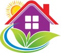 Home leaf logo Royalty Free Stock Photo