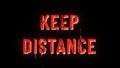 Keep distance banner. Distorted glitch effect