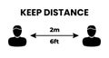 Keep Distance People 2 m or 6 feet Illustration