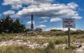 Keep of the dunes sign with The Fire Island Lighthouse in the background Royalty Free Stock Photo